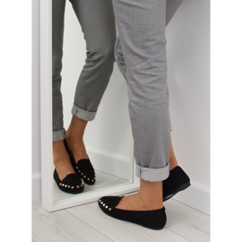 Mocassini da donna neri con borchie nere 1388 Nero 1