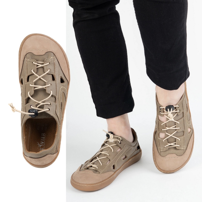Scarpe da uomo a piedi nudi olivier 320kz con ventilazione marrone 2