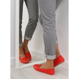 Mocassini da donna con borchie rosso 1388 Rosso 1