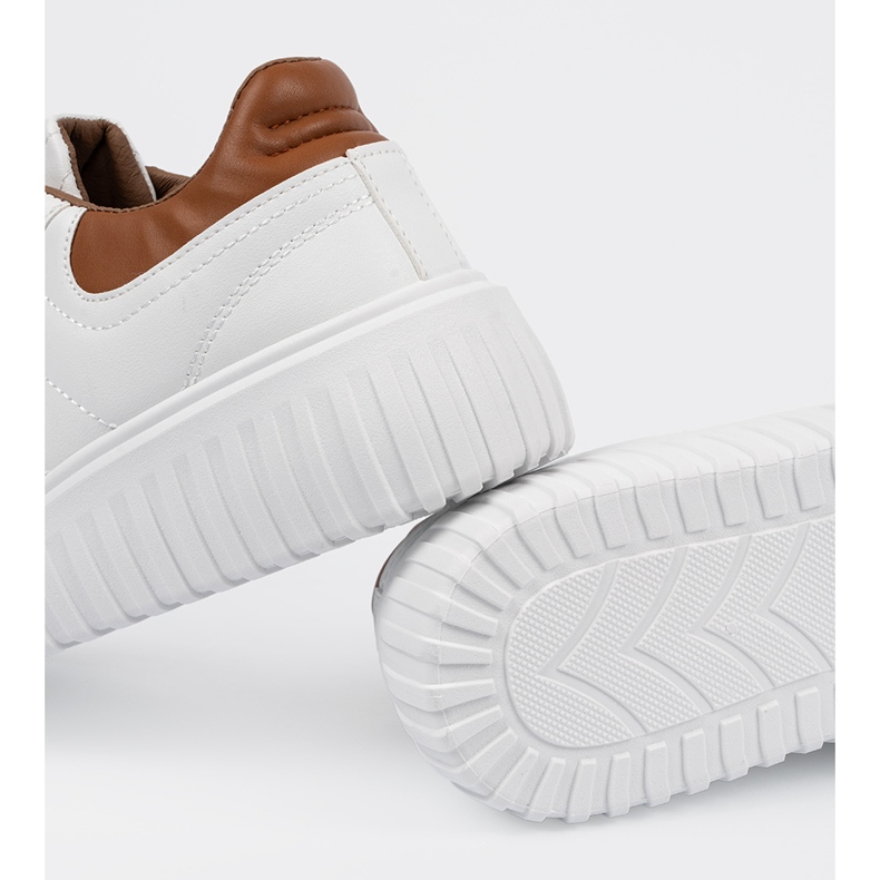 Shelvt Sneaker da donne bianche inserti marroni bianco 1