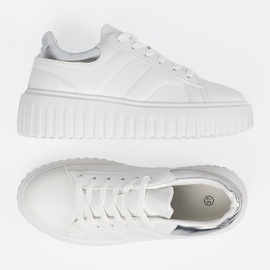 Shelvt Sneaker da donna bianca con inserti d'argento 2