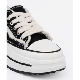 Shelvt Sneaker da donna nera con inserti bianchi nero 1