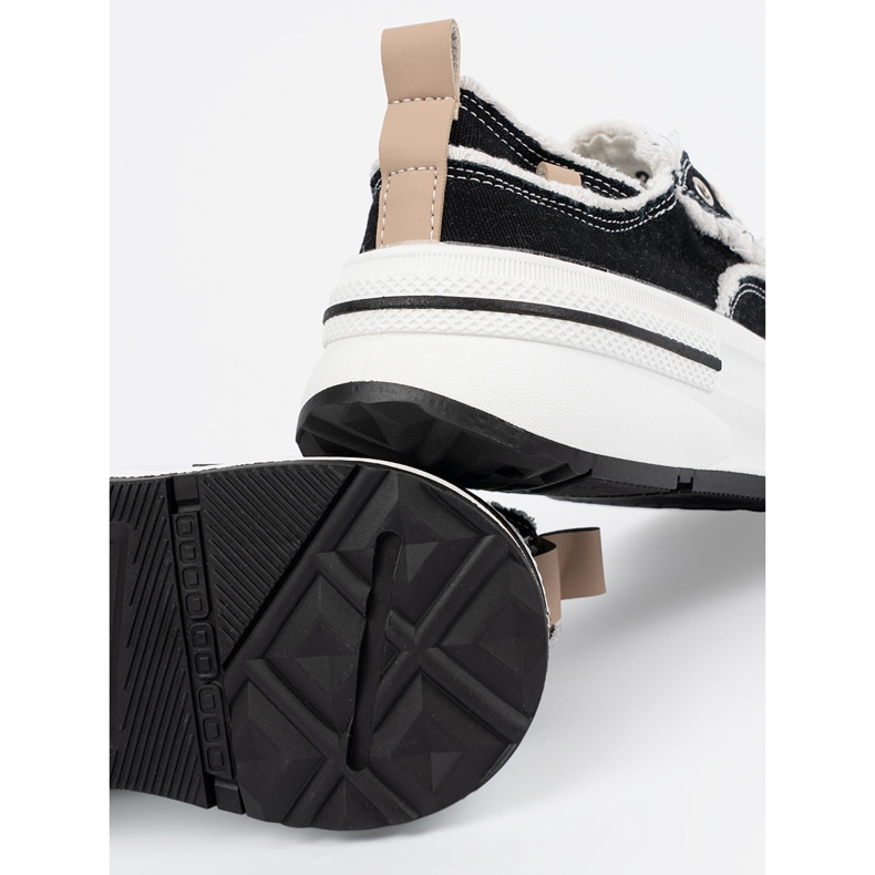 Shelvt Sneaker da donna nera con inserti bianchi nero 2