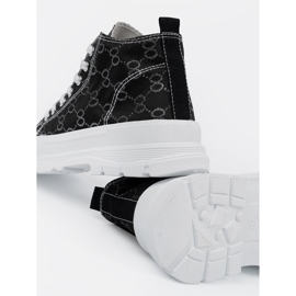 Shelvt Pizzo -up sneaker nere sulla piattaforma nero 2
