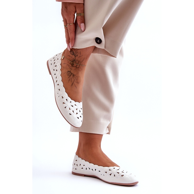 Evento Openwork Glossy Ballerina Visionario bianco da donna 2