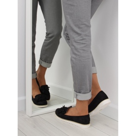 Mocassini da donna neri con frange 7214 Nero 1