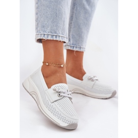 Scarpe aperte in pelle naturale sulla piattaforma bianca ARTIKER 56C2101 bianco 2