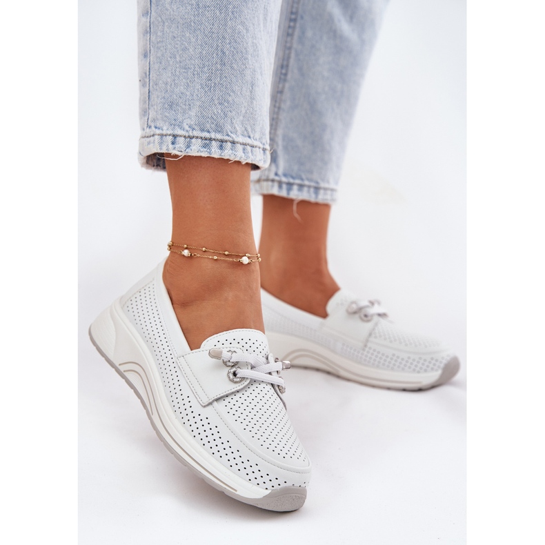 Scarpe aperte in pelle naturale sulla piattaforma bianca ARTIKER 56C2101 bianco 2