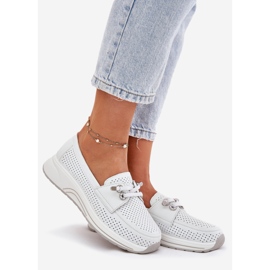 Scarpe aperte in pelle naturale sulla piattaforma bianca ARTIKER 56C2101 bianco 1
