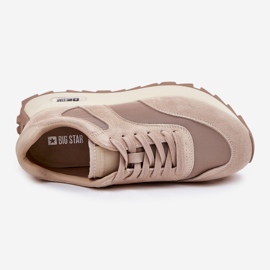 Sneakers in pelle scamosciata sulla piattaforma femminile di Big Star RR274897 femminile RR274897 beige 2
