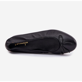 Ballerinas in pelle femminile Maciejka P6800-01 Nero con arco 2