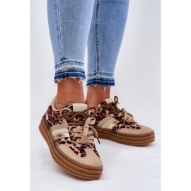 Inna Sneaker femminili sulla piattaforma con doppio leopardo beige 2