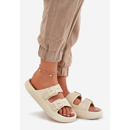 Inna Infradito da donna sulla piattaforma con fibbie beige 1