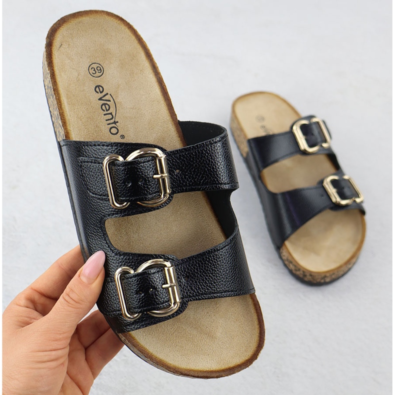 EVento Infradito da donna con morsetti neri 7220 nero 1