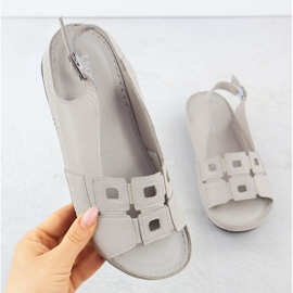Sandali comodi da donna in pelle per spicchi grigi T.Sokolski L25-178 grigio 1