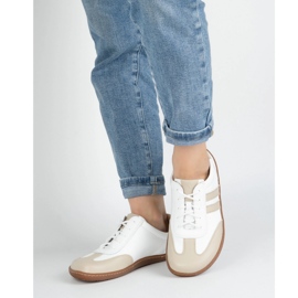 Olivier Scarpe in pelle minimalista femminile a piedi 1287 bianchi con sneaker beige bianco 2