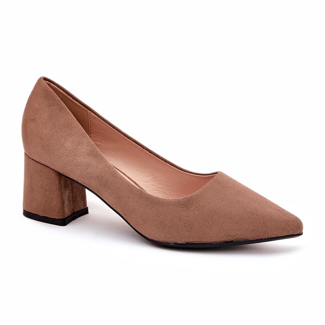 Pompe da donna con le dita dei piedi appuntite sul Kaki Post 4