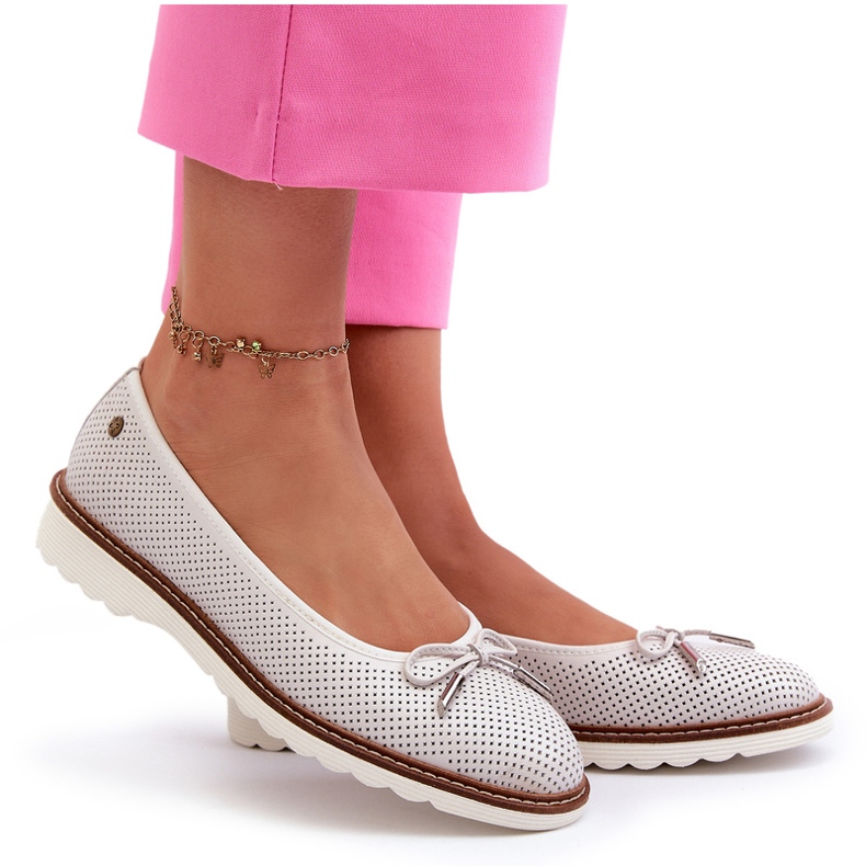 Ballerine Traforate da Donna in Pelle Naturale Maciejka P6509-11 Bianco 5