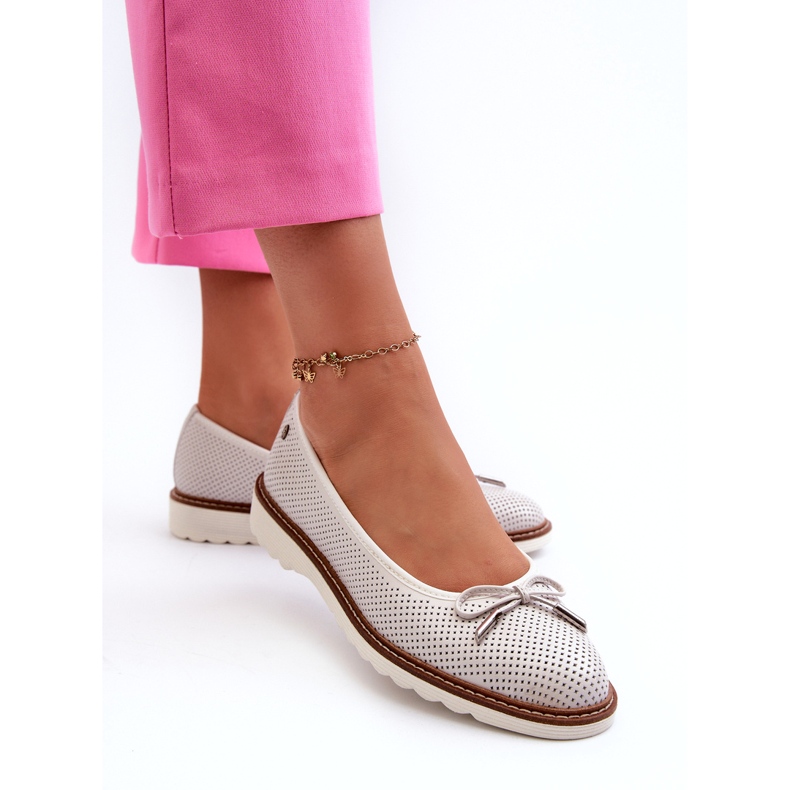 Ballerine Traforate da Donna in Pelle Naturale Maciejka P6509-11 Bianco 3