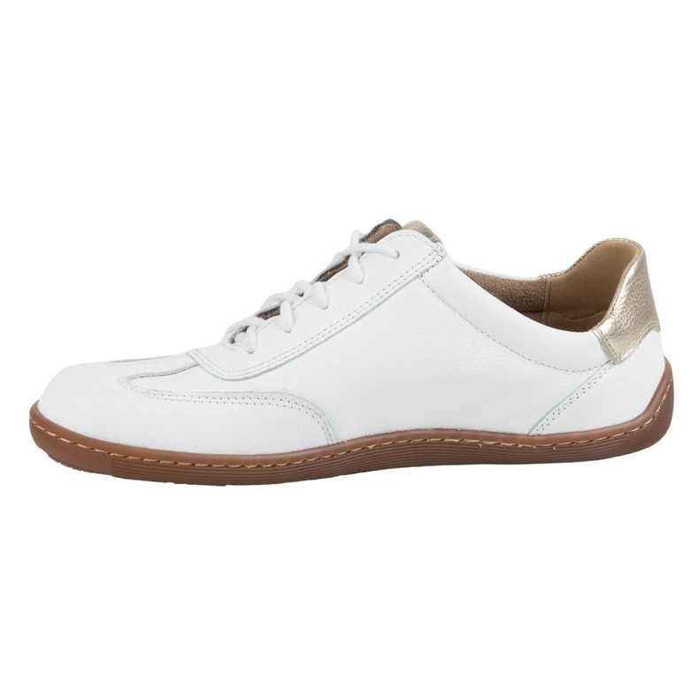 Olivier Scarpe minimaliste in pelle a piedi nudi 1287 bianchi con scarpe da ginnastica dorata bianco 1
