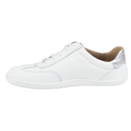 Olivier Scarpe minimaliste in pelle a piedi nudi 1287 bianchi con scarpe da ginnastica d'argento bianco 1