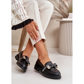 Mocassini da Donna Con Fiocco S.Barski HY42-331 Nero 4