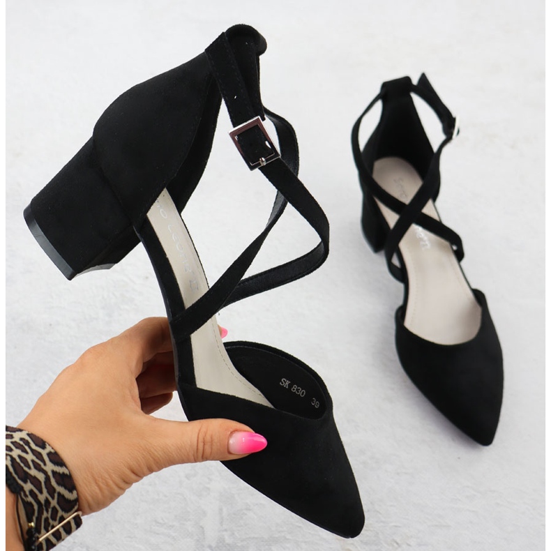 Sandali femminili sul Black Sergio Leone SK-830 Post nero 1