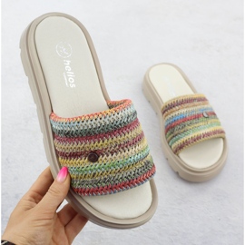 Flip in pelle femminile sulla piattaforma Multikolor Helios 156.731 multicolore 1