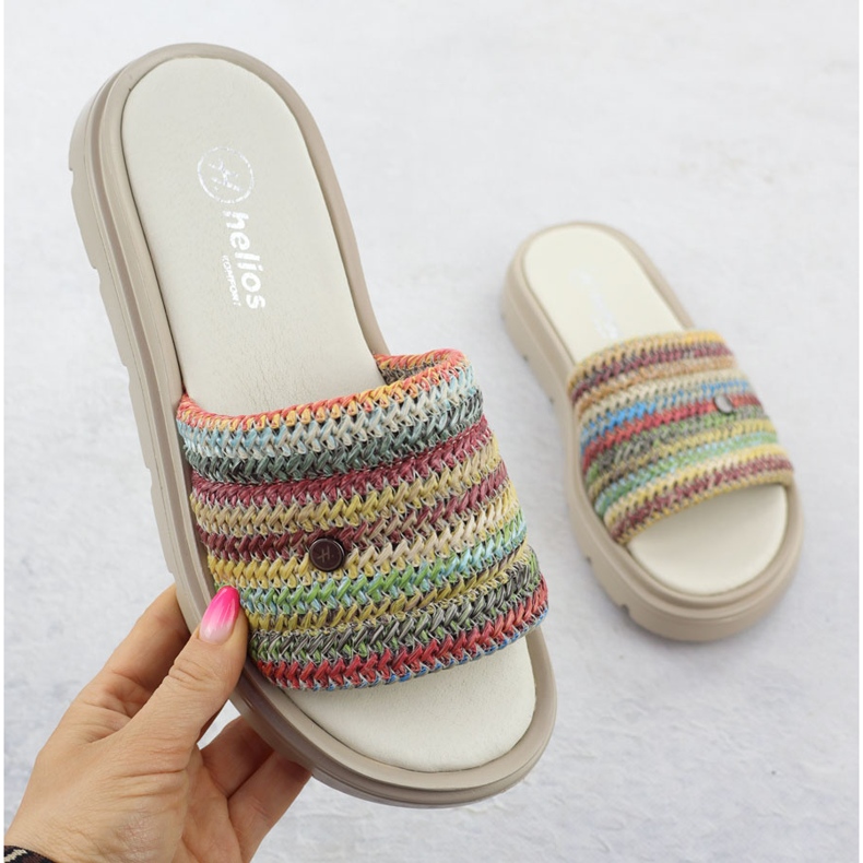 Flip in pelle femminile sulla piattaforma Multikolor Helios 156.731 multicolore 1