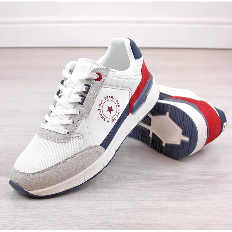Scarpe sportive da uomo Memory Foam Big Star LL174255 101 White bianco 2