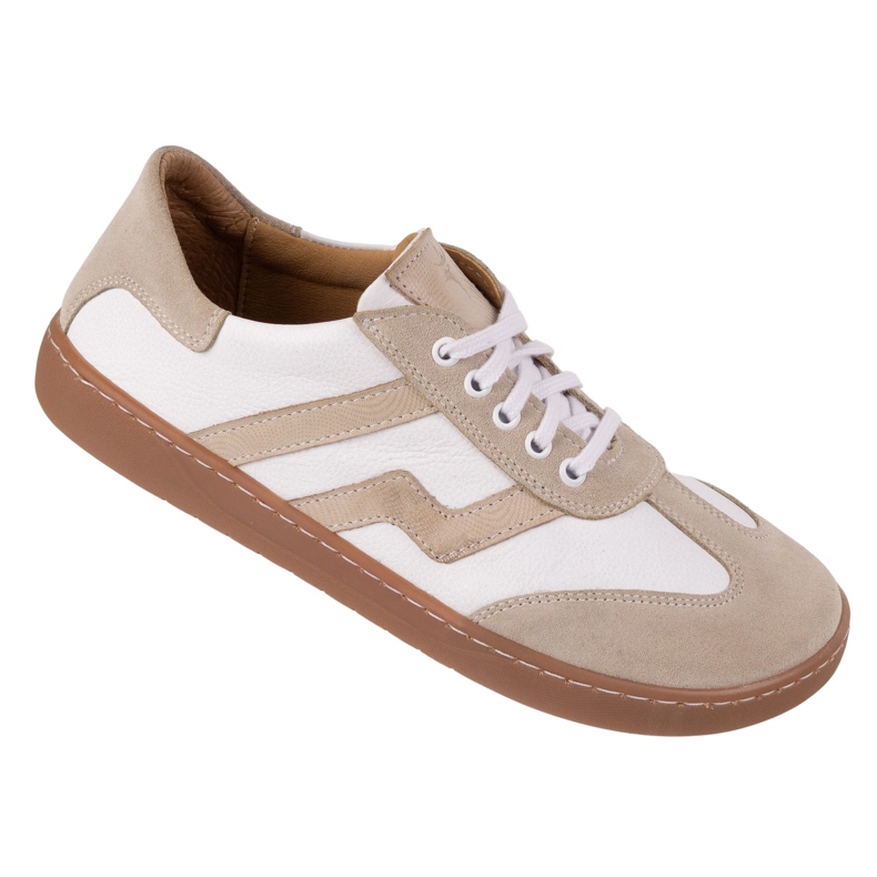 Scarpe in pelle da donna a piedi nudi Olivier Eliza Białe bianca 1