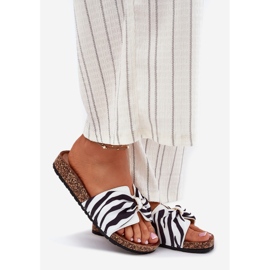 Inna Infradito da donna sulla piattaforma di sughero zebra bianca 1