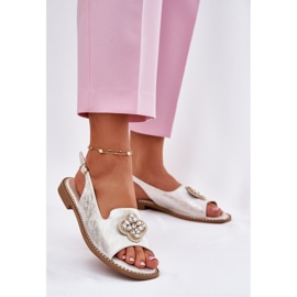 S.Barski Sandali da donna con tacco piatto con dettaglio decorativo S. Barski Kv51-080 Silver argento 2