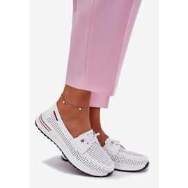 EVento Scarpe in pelle da donna sulla piattaforma Openwork White bianco 1