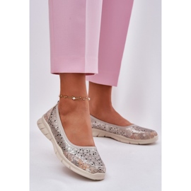 EVento Ballerina leggera Open Openwork in pelle Ballerina d'oro 2