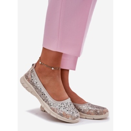 EVento Ballerina leggera Open Openwork in pelle Ballerina d'oro 1