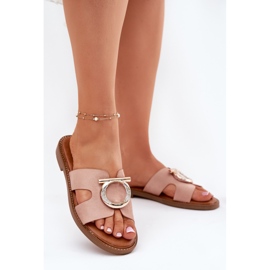 Flop da donna a copertura piatta con un beige di Vinceza 17381 2
