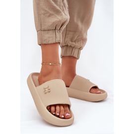 Flip di schiuma femminile Flip sulla piattaforma con un orsacchiotto Vinceza 75210 beige 2