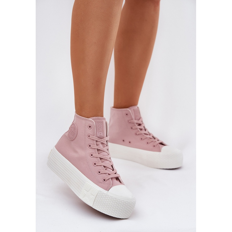 Sneaker femminili sulla piattaforma Big Star RR274739 Pink rosa 2