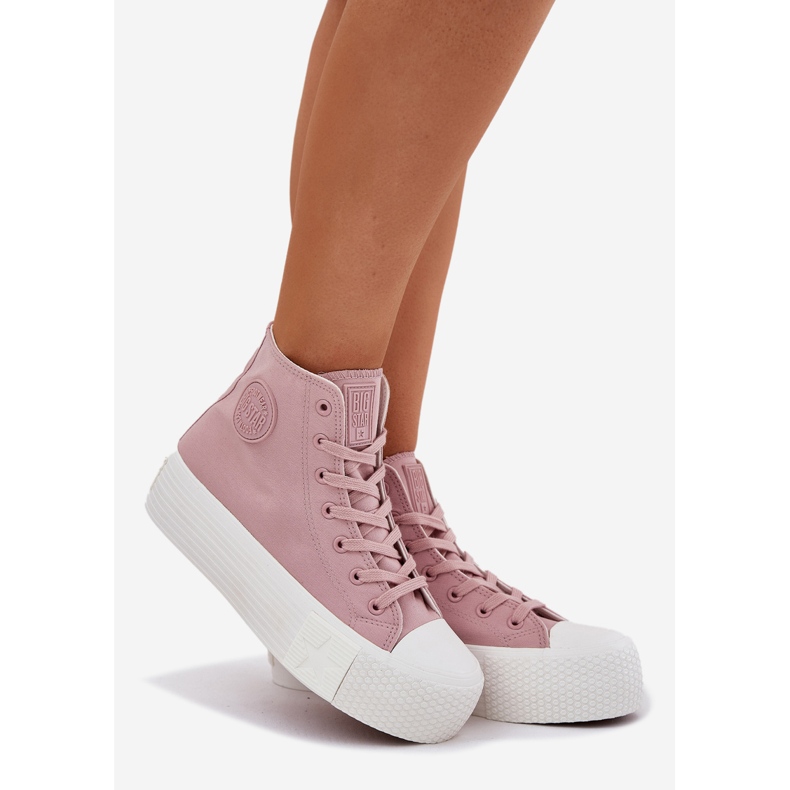 Sneaker femminili sulla piattaforma Big Star RR274739 Pink rosa 1
