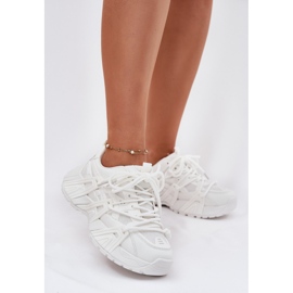 Sneaker femminili con doppio allacciatura bianco 2