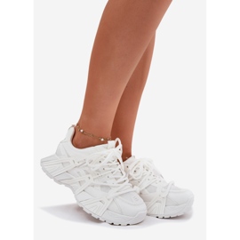 Sneaker femminili con doppio allacciatura bianco 1