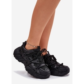 Inna Sneaker femminili con doppio allacciatura nero 1