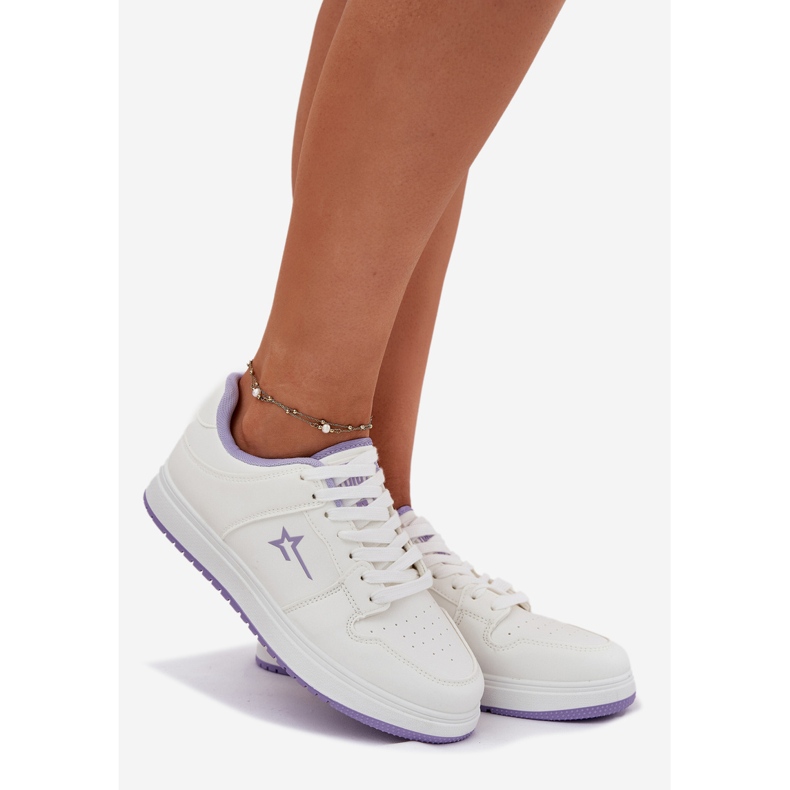 Sneaker femminile Big Star RR274A245 Sistema bianco e viola hi-poli 1