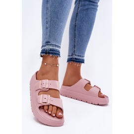 EVento Pantofole di schiuma da donna sulla piattaforma rosa 2