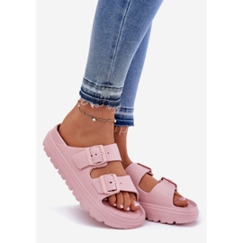 EVento Pantofole di schiuma da donna sulla piattaforma rosa 1