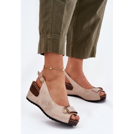 EVento Sandali leggeri da donna per scarpe comfort beige-oro d'oro 2