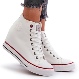 Sneakers con zeppa da donna Cross Jeans NN2R4004 Bianco 5