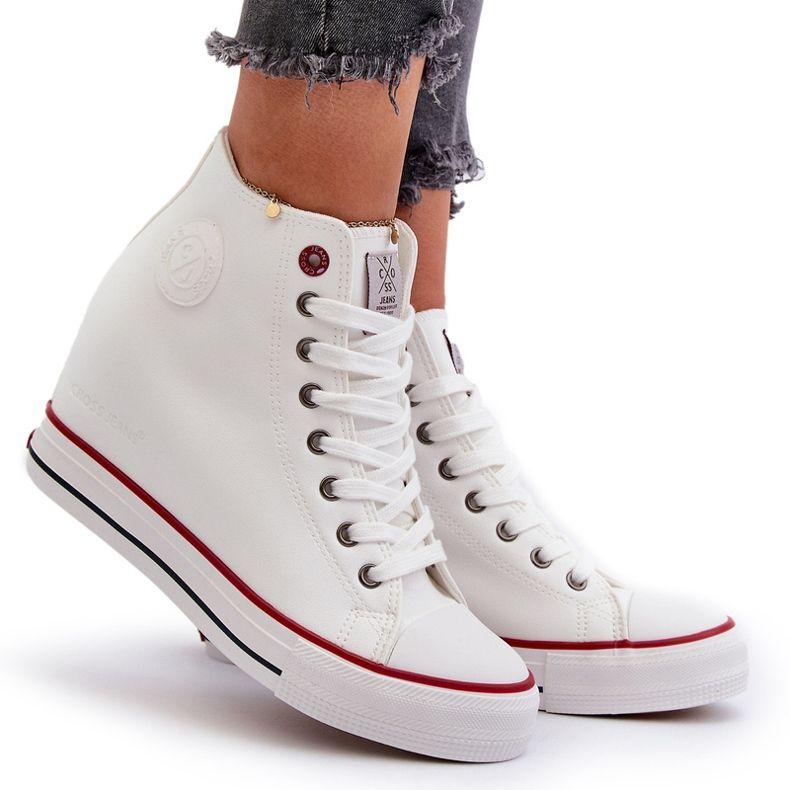 Sneakers con zeppa da donna Cross Jeans NN2R4004 Bianco bianca 5