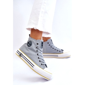 Sneaker ad alto materiale femminile sulla piattaforma Big Star LL274188 Blu chiaro 1